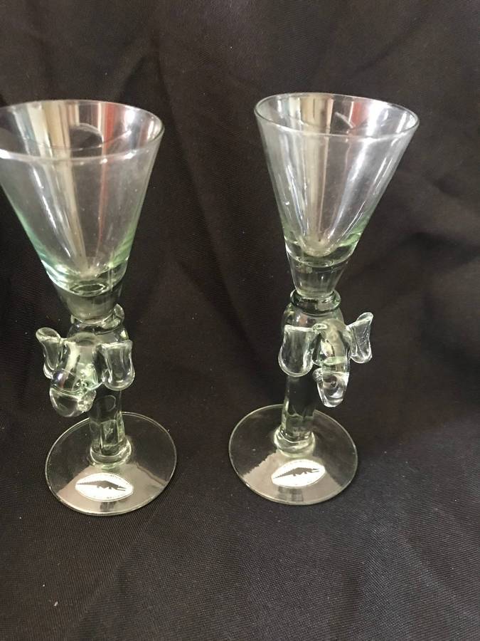 Fairtrade V3 Elephant stem Sherry Glasses Pair Handmade Kingdom of Zwaziland