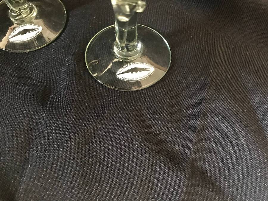 Fairtrade V3 Elephant stem Sherry Glasses Pair Handmade Kingdom of Zwaziland