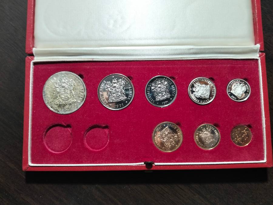 1971 RSA Proof Set in Original Red SA Mint Box No Gold