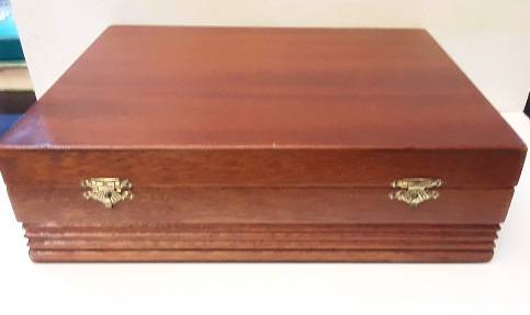 Six Compartment Wooden Box 31 cm x 23 cm x 9 cm