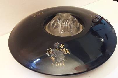 Black and  Flower design with Flower  Frog   19 cm