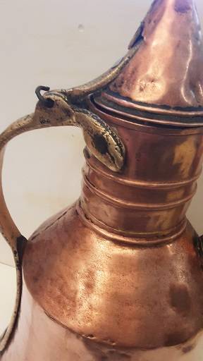 Antique Copper Kettle  for Decor only  / Leaks   36 cm x 20 cm