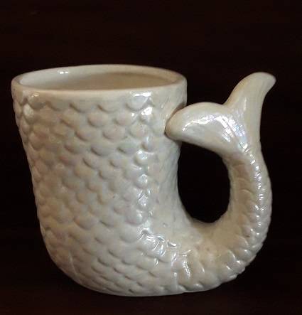 Porcelain Mermaid Tale Pearl Luster Novelty Mug 11 CM