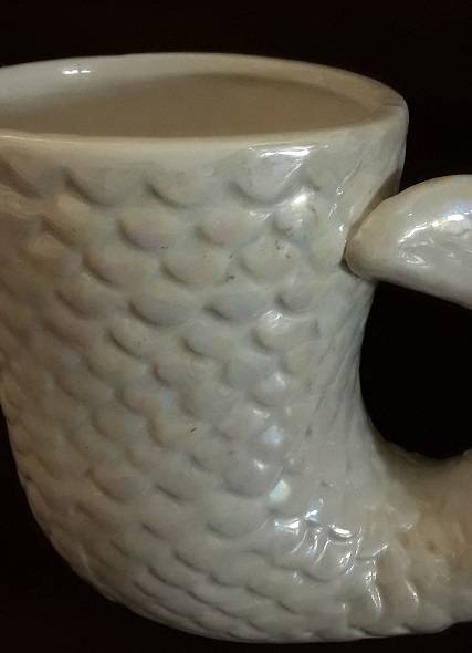 Porcelain Mermaid Tale Pearl Luster Novelty Mug 11 CM