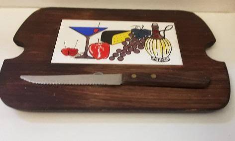 Wood and Tile Cheese cutting board