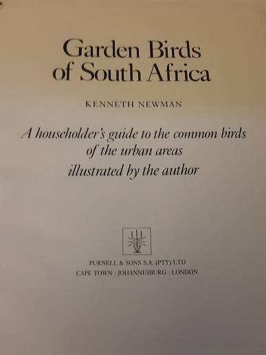 Books -  Garden Birds of South Africa , Kenneth Newman