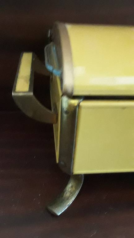 Vintage Enamel Metal Caddy with Anchor Hocking Dish 36 cm x 20 cm x 17 cm