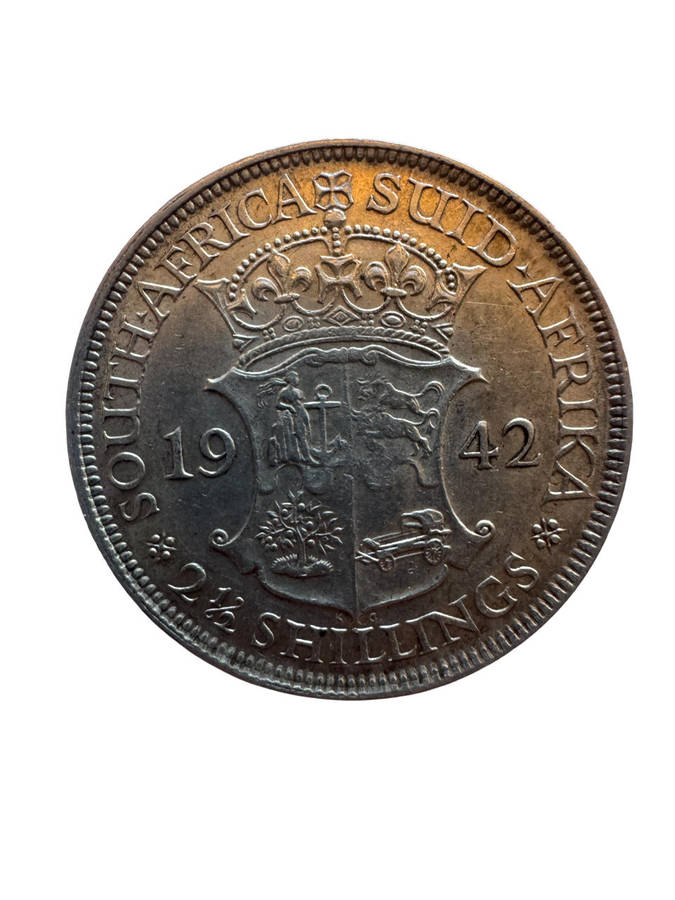 1942 South Africa Union Silver 2.5 Shillings Half Crown - George VI