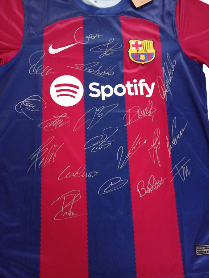 Autographed Football Jersey Barcelona 2022-2023 Home Jersey Hand Signed By Most First Team Stars