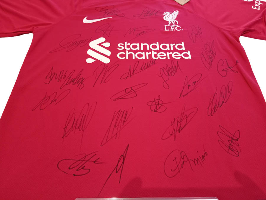 Autographed Football Jersey Liverpool 2023 -2024 Home Jersey Hand Signed By Most First Team Stars