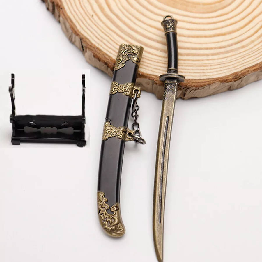 Ancient Chinese Mini Sword Keychain Sword Metal Weapon Toy Key Chain