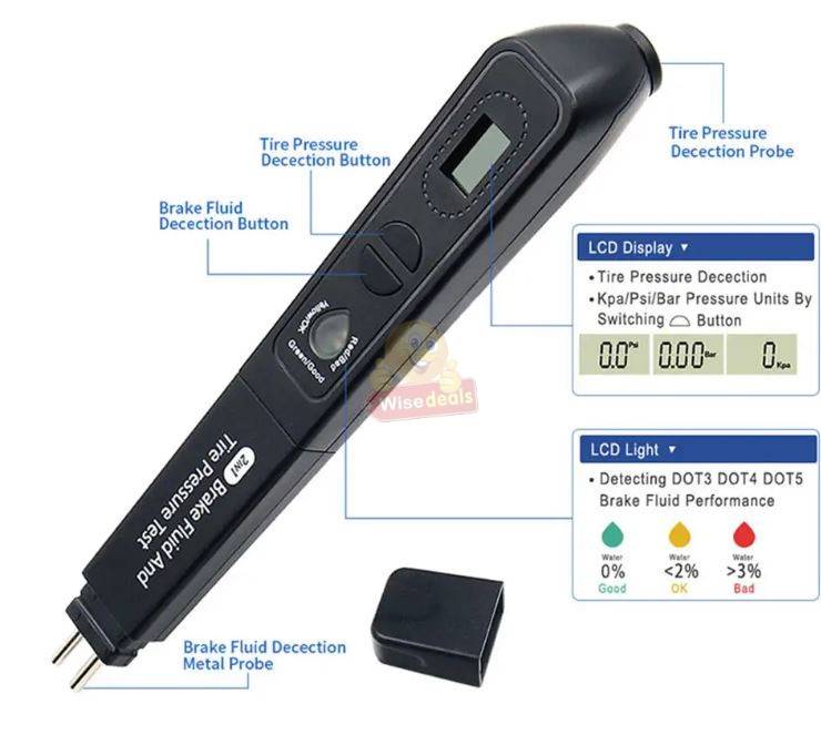 2 In 1 Digital Auto Brake Fluid and Tyre Pressure Tester