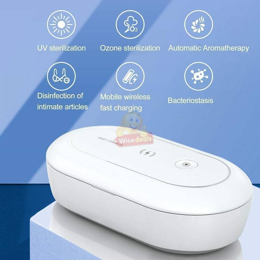 3 in 1 Fast Wireless Charger and UV Sanitizer Case Station in Black