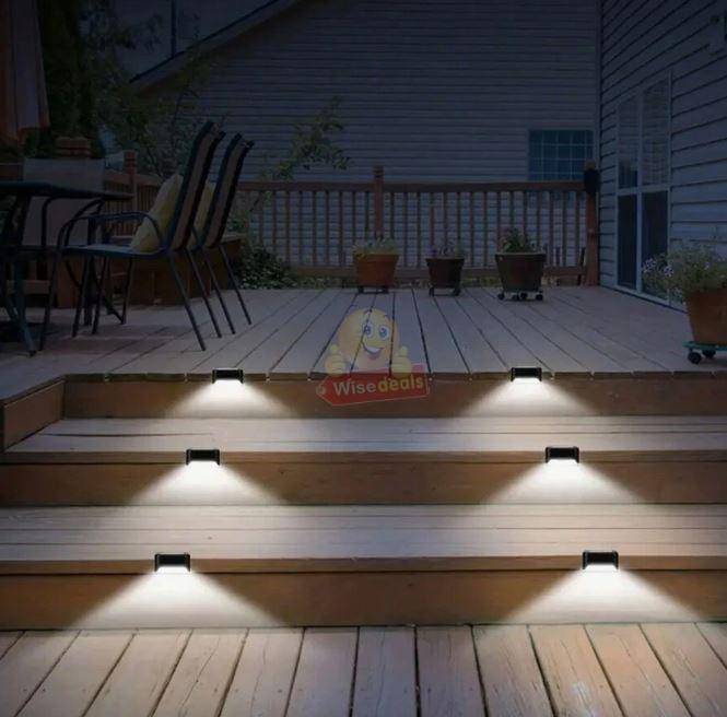 4 Piece Waterproof SOLAR Deck Stairs Wall Lights