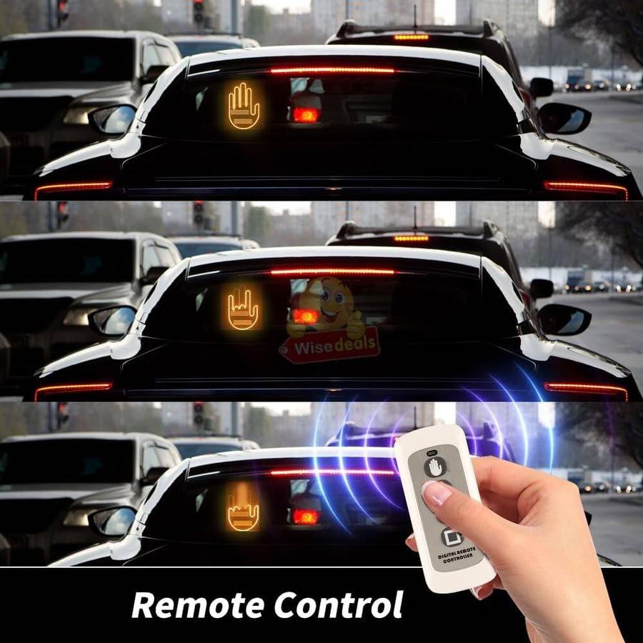 New Fun 3 Gesture Luminous LED Car Window Light