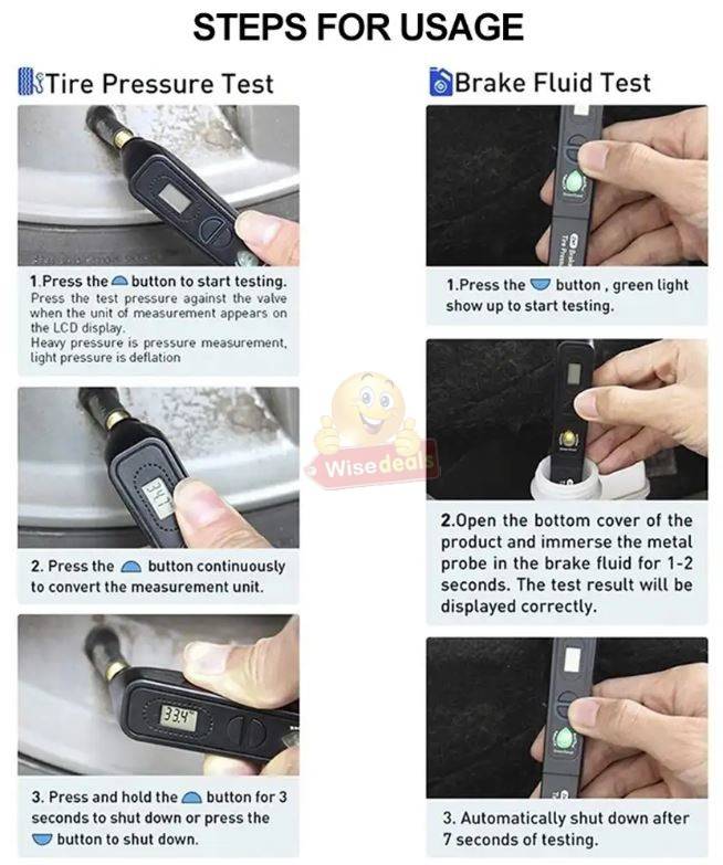 2 In 1 Digital Auto Brake Fluid and Tyre Pressure Tester
