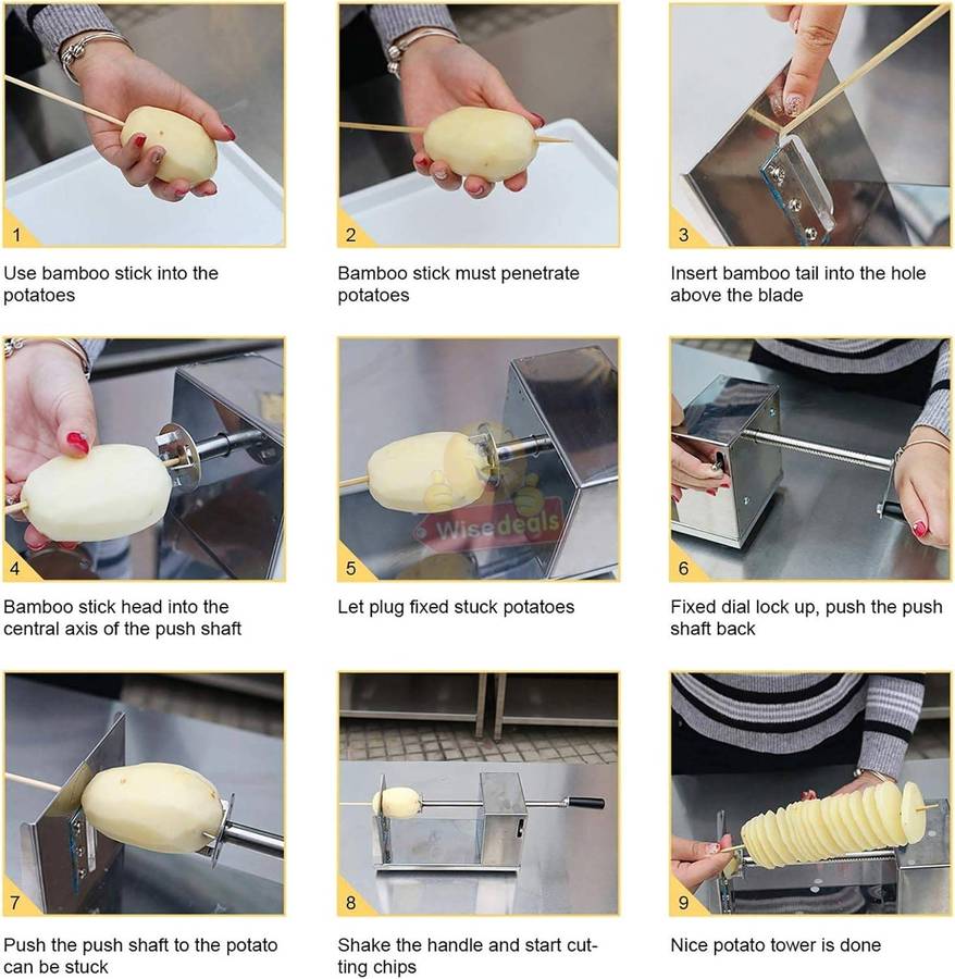 Stainless Steel potato spiral and veggie slicer tornado