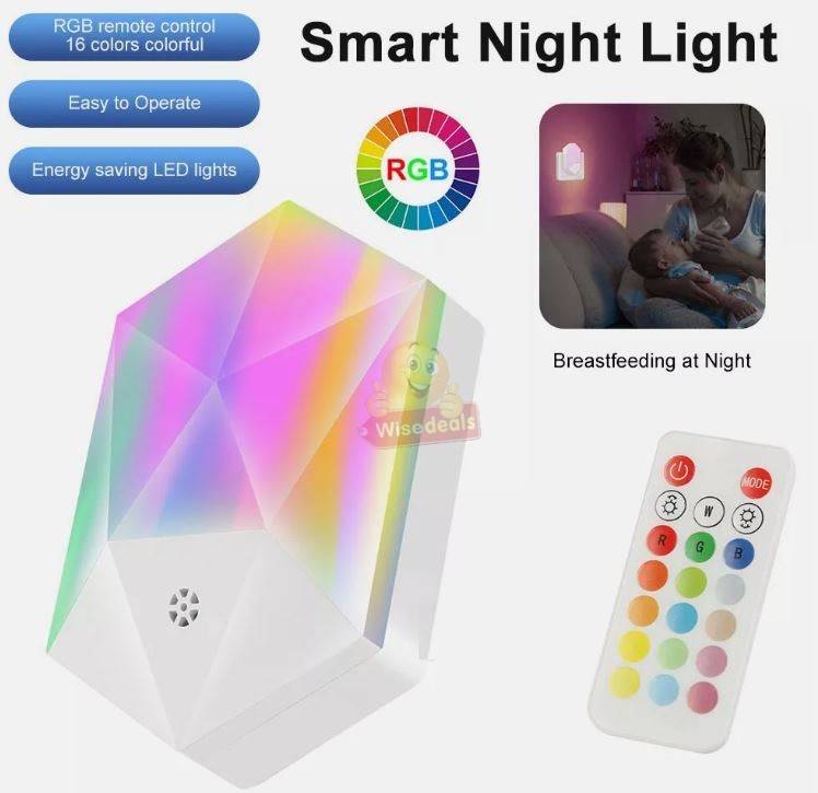 Smart RGB 16 Colour Night Light with 4 Dynamic Lighting Effects
