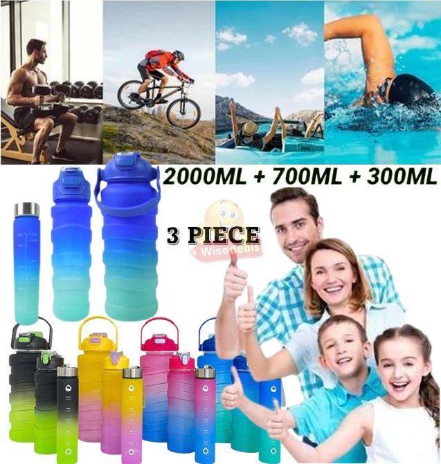 3 Piece Phone Stand Holder Water Bottle Set