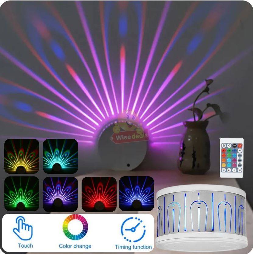LED Projection Colourful Wall Touch Light with Remote