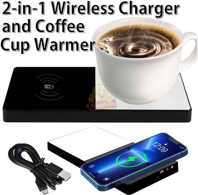 2-in-1 Wireless Charger and Coffee Cup Warmer
