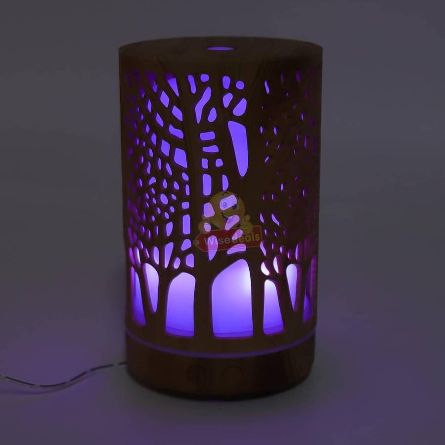 Wood Grain 7 LED Colour Light and Ultrasonic Humidifier Aroma Diffuser