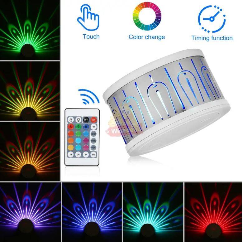 LED Projection Colourful Wall Touch Light with Remote