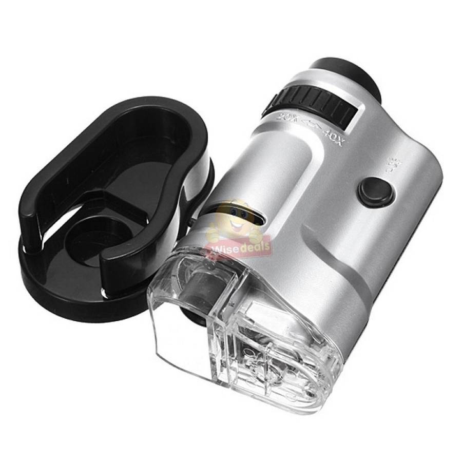 Handheld Mini Pocket Microscope 20X - 40X Optical Zoom with LED Light