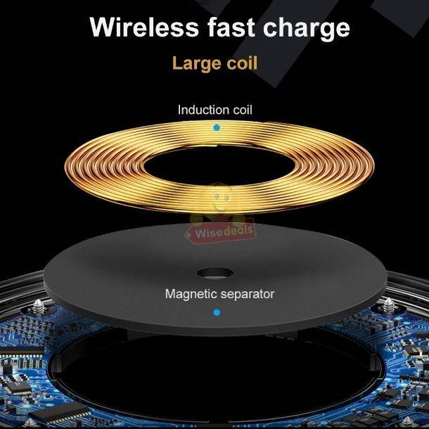 Bluetooth 3D Speaker and Wireless Charger with Adjustable Night Light