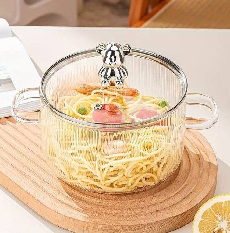 From Stovetop to Tabletop Super Cute Bear High Borosilicate Glass Pot