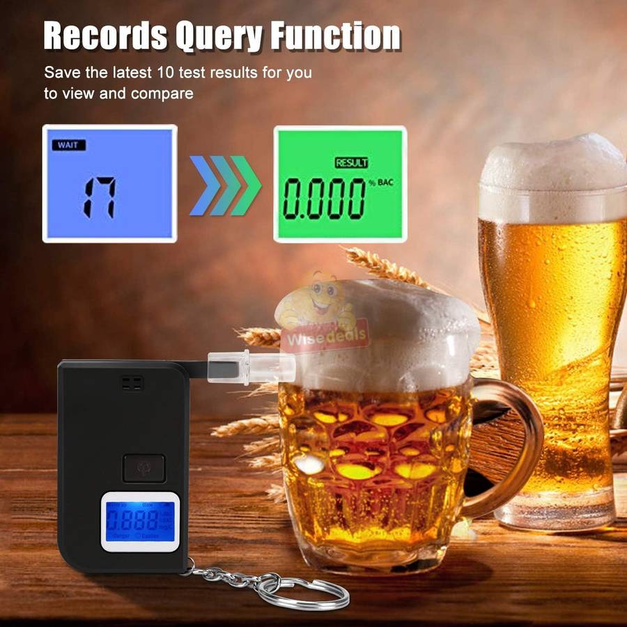 Portable Professional Breath Alcohol Detector with Digital LCD Display