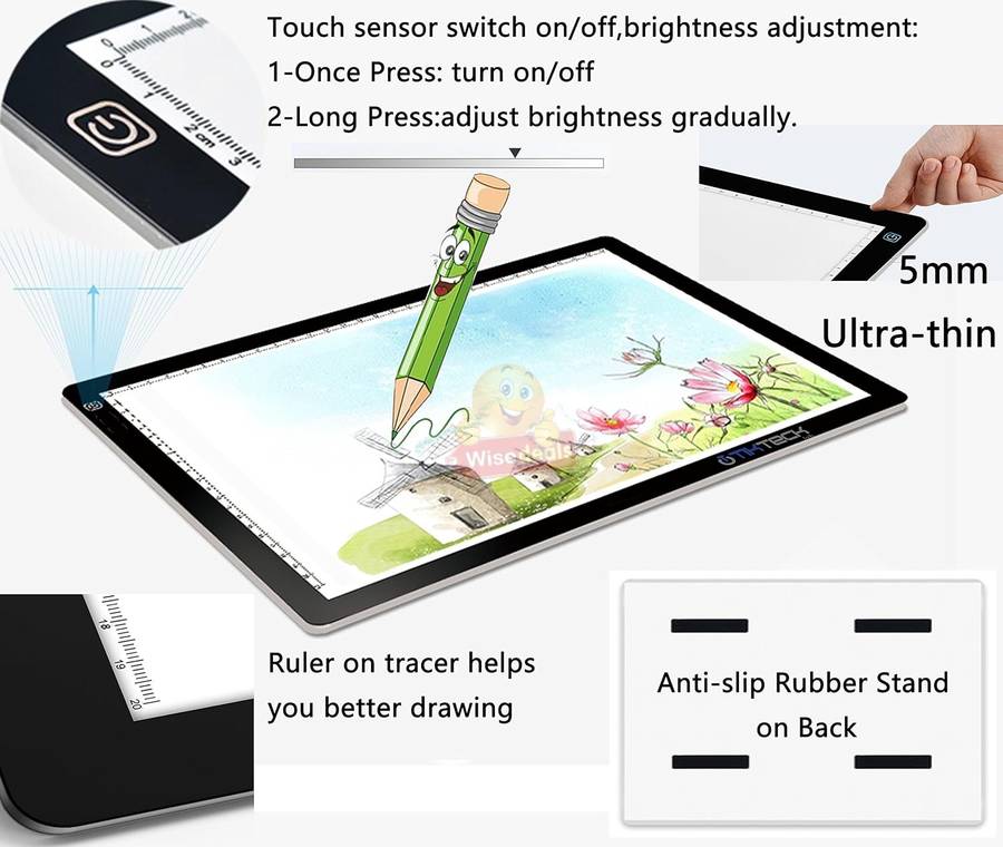 Large 2500mAh Lithium Battery LED Brightpad with scale