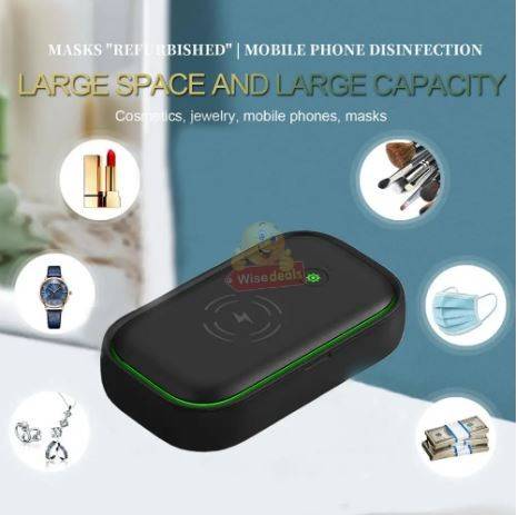 3 in 1 Fast Wireless Charger and UV Sanitizer Case Station in Black