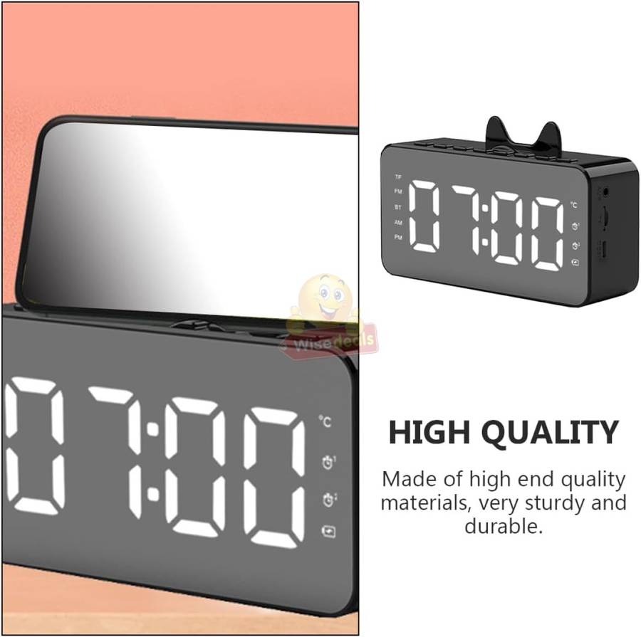 LCD alarm clock with TF Bluetooth speaker, FM radio, and thermometer