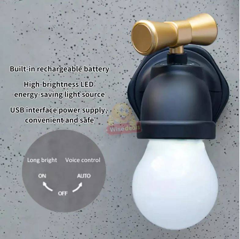 Wall Mount Tap Shape Intelligent Sensor Voice Control Night Light