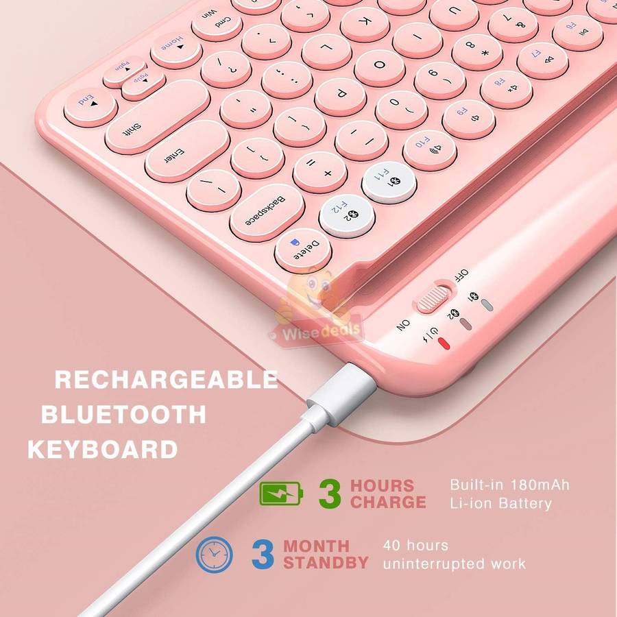 3 Channels Universal Wireless Bluetooth Slim Keyboard for Tablets Phone