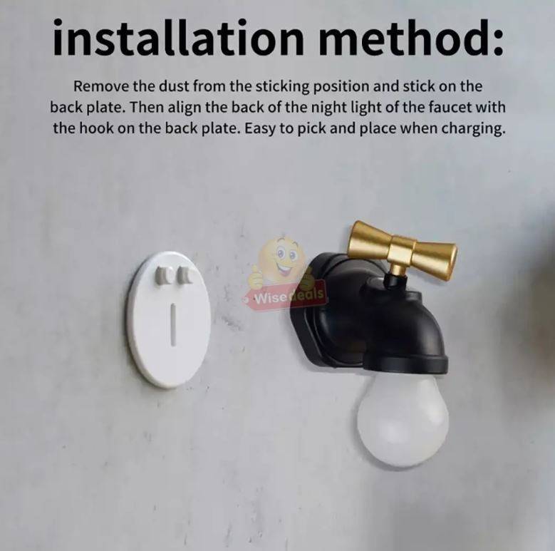 Wall Mount Tap Shape Intelligent Sensor Voice Control Night Light