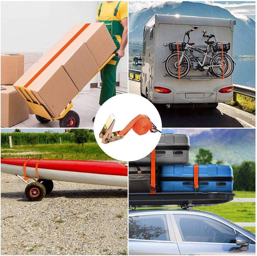 4 Piece Adjustable Ratchet Strap Set