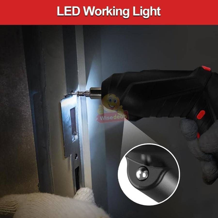 Cordless USB Charging Mini Rechargeable Electric Screwdriver Drill LED Light