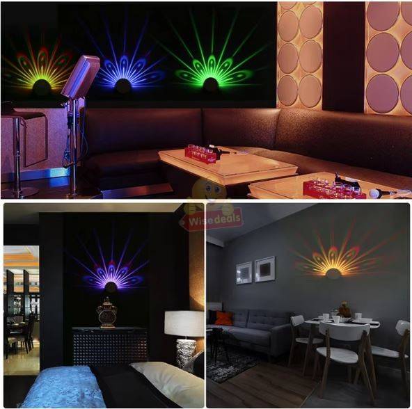 LED Projection Colourful Wall Touch Light with Remote