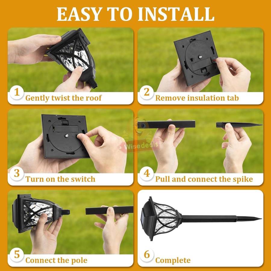 6 PACK Super Bright Solar Lights