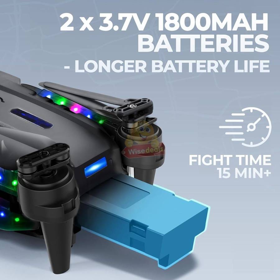 Foldable LED Drone With 1080P HD FPV Camera Remote Control