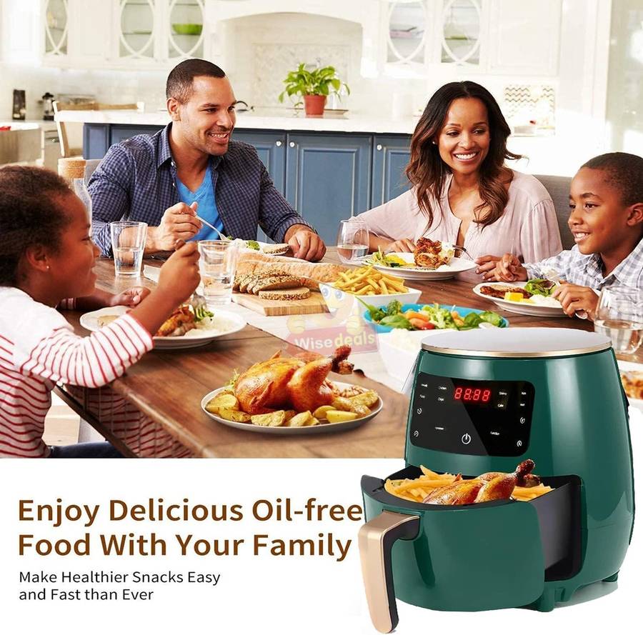 6L Air Fryer with Digital LED Display in Dark Green