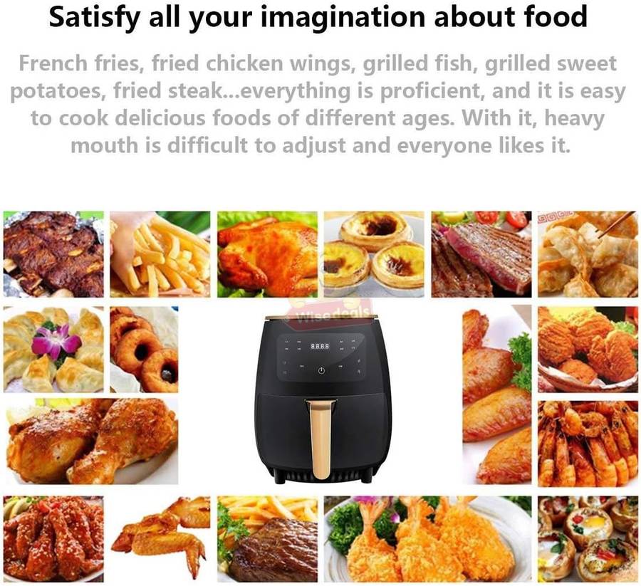 6L Air Fryer with Digital LED Display in Dark Green