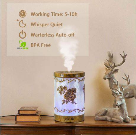 200ml Metal Flower Essential Oil Diffuser with 7 Colour Changing Lights