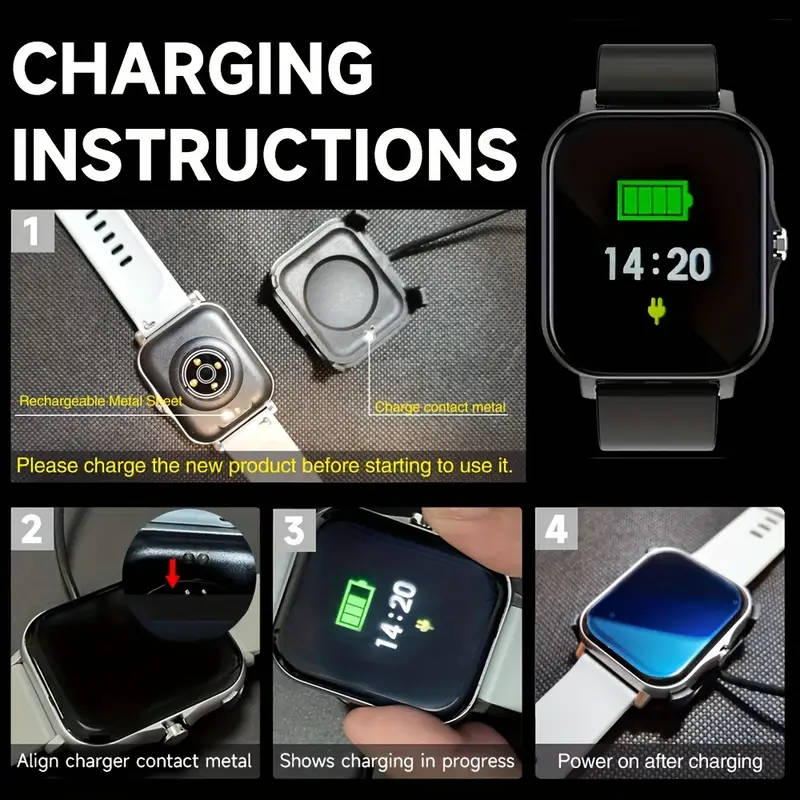 Gold 1.83" Smart Watch, Touchscreen, High Definition screen, Audio, Bluetooth, Vibrate, Heart sensor