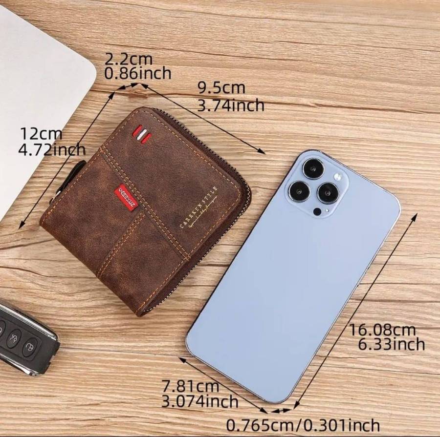 BRAND NEW! Carrken Style Leather Men's Wallet - Coffee Brown Color