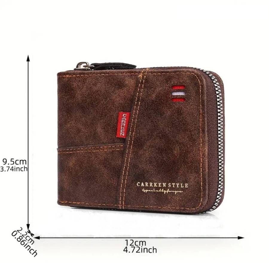 BRAND NEW! Carrken Style Leather Men's Wallet - Coffee Brown Color
