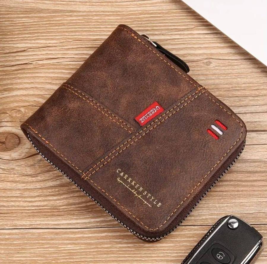 BRAND NEW! Carrken Style Leather Men's Wallet - Coffee Brown Color