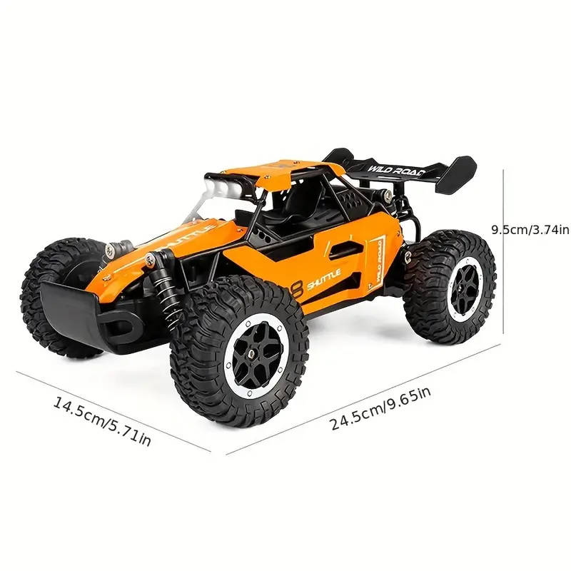 Brand New! 2.4Ghz Remote Control Car, 20KM/H Speed, Rechargeable, Big Rubber Tires, Orange Color